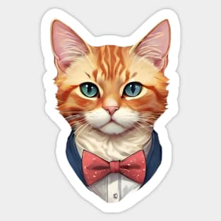 Fancy Cat with Bowtie no.20 Sticker